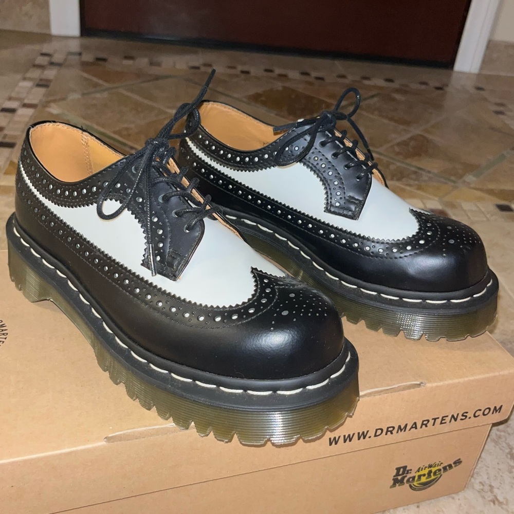 Dr Martens Bex Black and White Brogues size 6